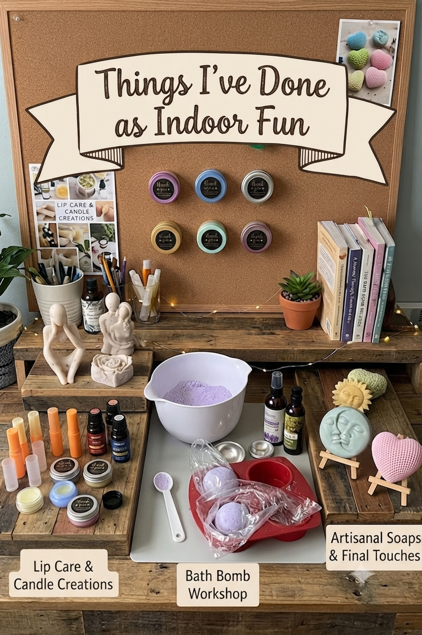 Soaps, lip balms and bath bombs